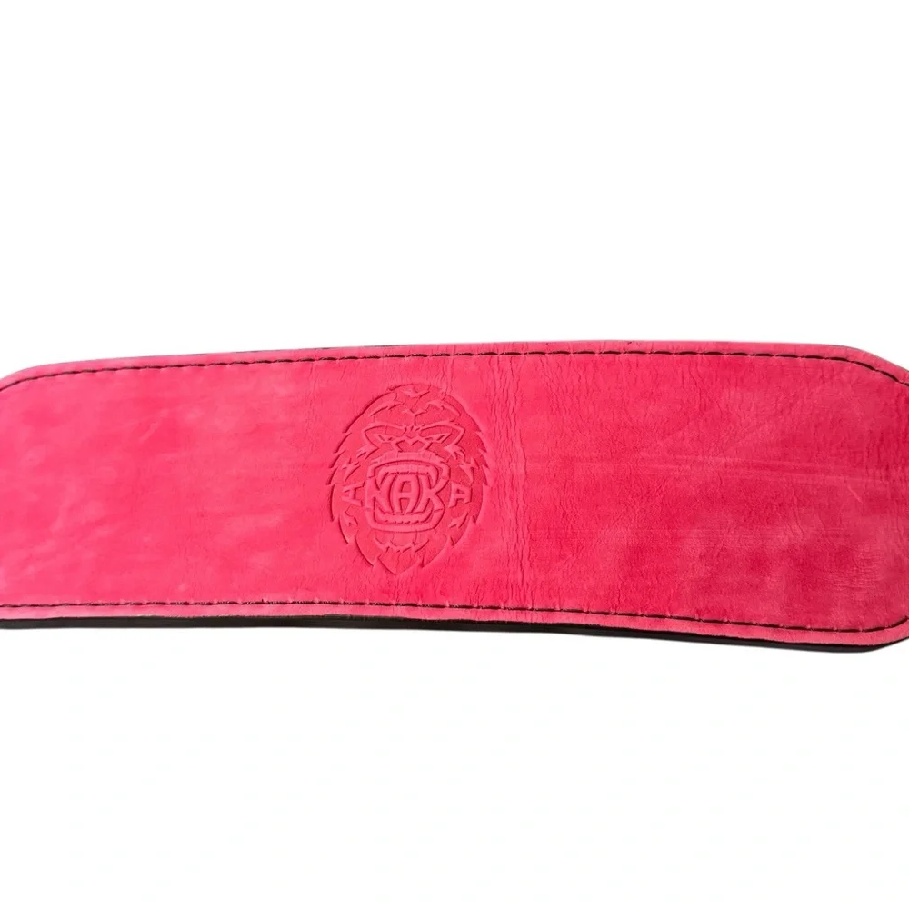 Inaka Power 10mm Magenta Leather Weightlifting Belt with Embossed Logo, size M - Picture 11 of 14